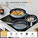 Nuwave 3-Piece 8”, 10”, 12” Forged Lightweight Frying Pan Set, G10 Healthy Duralon Blue Ceramic Ultra Non-Stick, Ergonomic Stay-Cool Handles, Induction-Ready & Works on All Cooktops