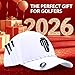 Adjustable Golf Cap for Women – Breathable Ladies Golf Hats for Women with Magnetic Ball Marker & Tee Holders, Lightweight Women's Golf Hat, Ponytail-Compatible, Athletic Womens Hats - White