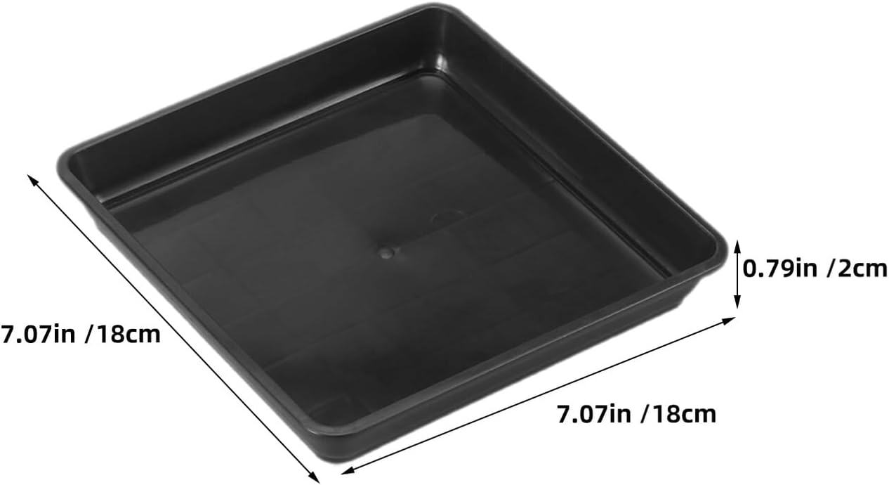 YARNOW 20pcs Plastic Square Plant Drip Trays Saucers for Potted Plants 18cm Garden Planter Water Drainage Tray Base for Indoor Outdoor Use