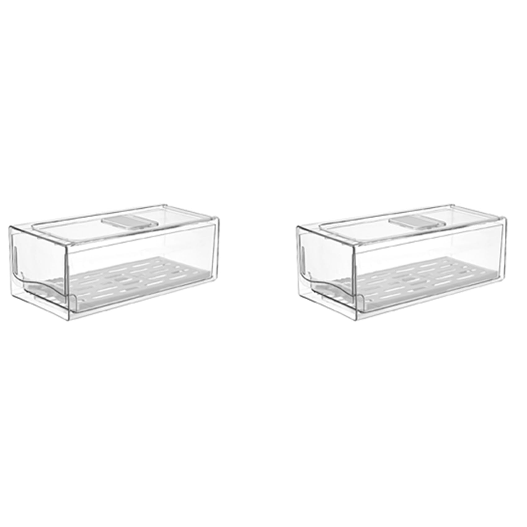 Hndhbfgrt 2X Refrigerator Organizer Bins with Pull Out Drawers Fridge Produce Drawer Set for Save Vertical Space
