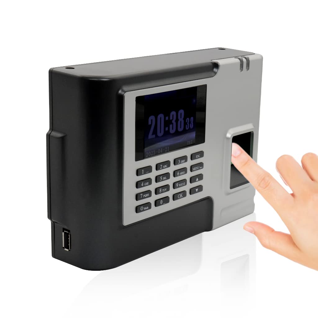Biometric Fingerprint Time Attendance Machine, Salary Box Attendance System | Employees Checking-in Recorder with Build-in SSR Excel Software | 2.8 inch TFT Color Display | Capacity To Store 3000 Fingerprints | Transaction Capacity 60000