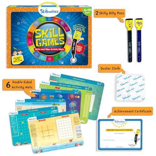 Image of Skillmatics Educational Game - Skill Games, Reusable Activity Mats With 2 Marker Pens, Gifts For Ages 6 And Up