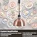 Hanging Food Heat Lamp Infrared Food Warmer Fry Heating Light 250W with Retractable Cord (Dia 29cm(Copper))