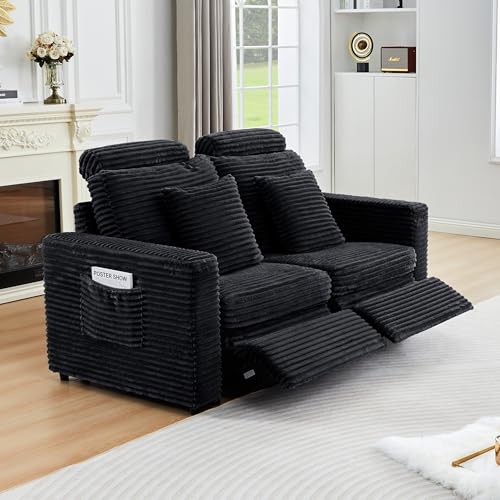 Image of RARZOE Modular Sectional Couch Armrests Module, Corduroy Armrests Modular Sofa Side Part for Living Room Modular Sectional Sofa Couch, Black