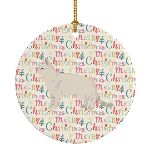 Caroline's Treasures American Shorthair #2 Cat Christmas Ceramic Ornament Christmas Tree Hanging Decorations for Home Christmas Holiday, Party, Gift, 3 in, Multicolor