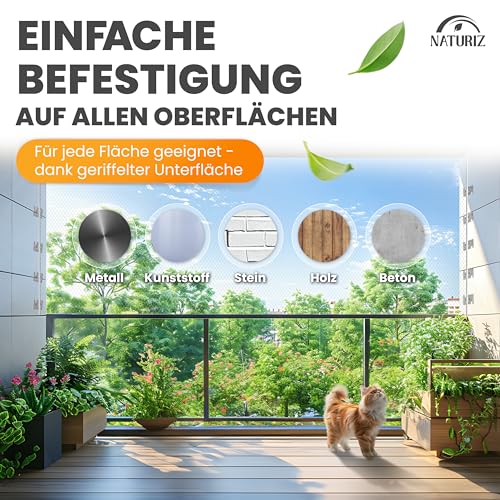 Naturiz® Klebehaken Outdoor wetterfest 25/50/70 Stück - zur Befestigung vom Katzennetz für Balkon ohne Bohren - Katzennetz Haken inkl. Silikonkleber (50 Haken)