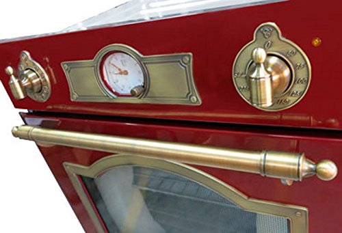 Retro Herd Set Induktion Autark Kaiser Empire Rot/Einbau Backofen Kaiser Eh 6355 RotEm + Induktionskochfeld Kaiser KCT 7795 RotEm 77 cm/Drehspieß,Selbstreinigung/Backofen Kochfeld Kombination/ - 5