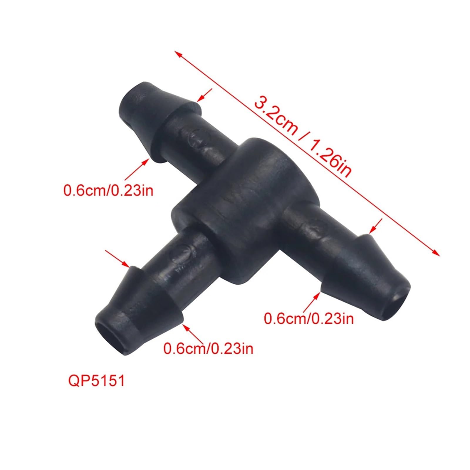 Tubo a T in plastica da 500 pezzi, connettore capillare for irrigazione a goccia, gancio invertito 6 mm, raccordi giardino