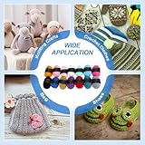 sourcing map 3 Skein Cotton Yarn, 60% Cotton, 40% Acrylic Knitting Yarn for Crocheting Each of 137g/4.83oz(Per Skein 80m/87.5 Yard) /Black - Image 6