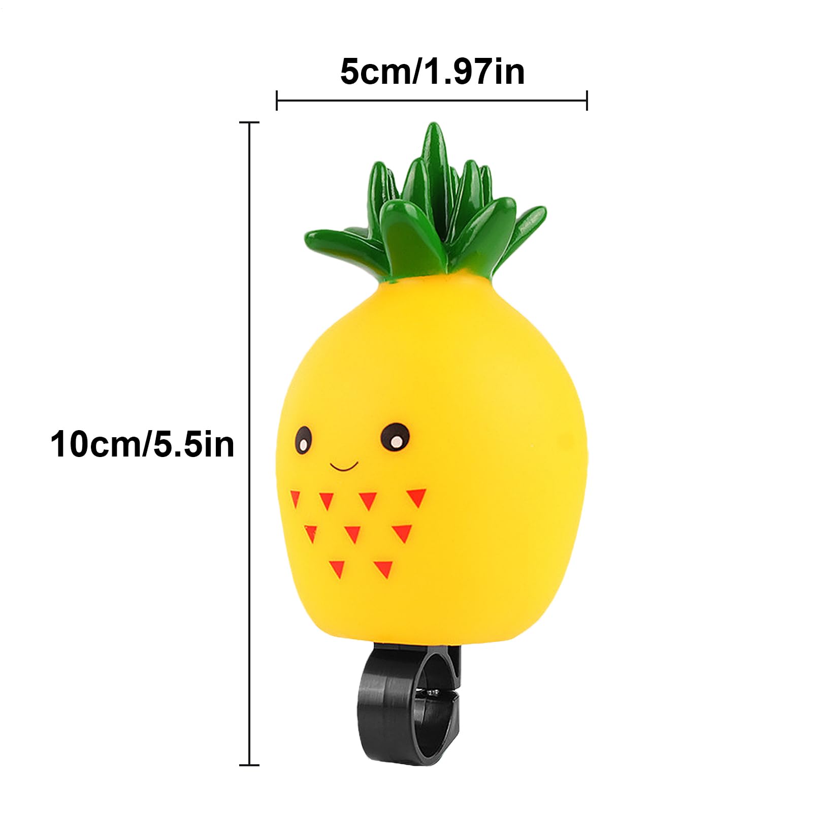 CGACCSD Klaxon De Vélo Rigolo – Sons D'animaux (ananas/cheval), Silicone, Pour Enfants, Son Clair Et Fort Pour Plus De Sécurité