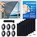 Produktbild STFYUG 6 Stück Fliegengitter Fenster, Insektenschutz Fenster, Moskitonetz Fenster, Fliegennetz Fenster, Mückenschutz Fenster mit Klettband Selbstklebend, Moskitonetze für Fenster und Türen (Schwarz)