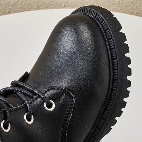 Girls Winter Leather Knee High Boots Fashion Sparkle Rhinestone Riding Boots Casual Lace-Up Side Zipper Combat Long Boot Shoes4