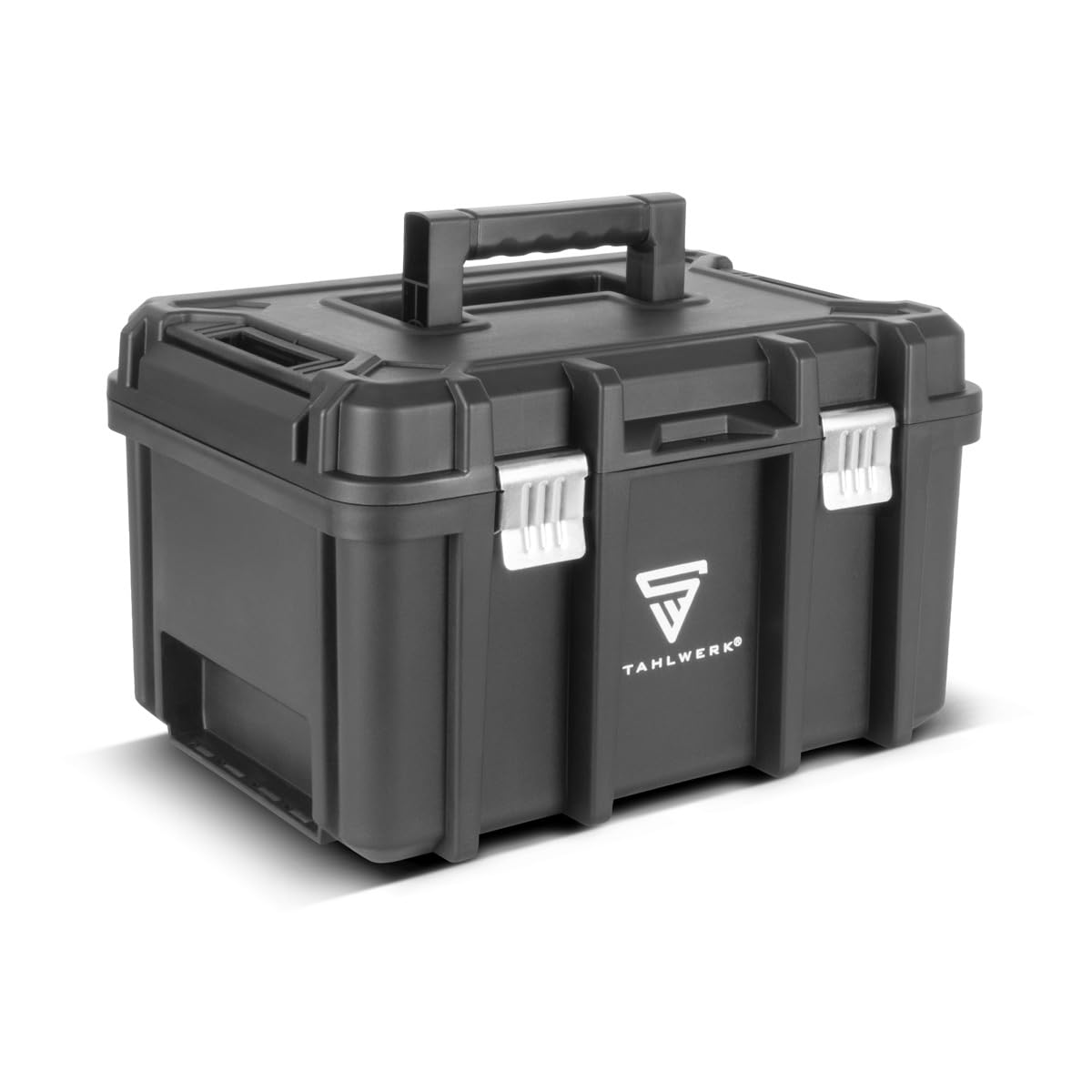 STAHLWERK Werkzeugtrolley mit drei Boxen – fahrbarer Werkzeugkoffer-Trolley mit Rollbrett, Metallverschlüssen und großem Stauraum, flexibles Aufbewahrungssystem für Werkstatt, Garage und Montage