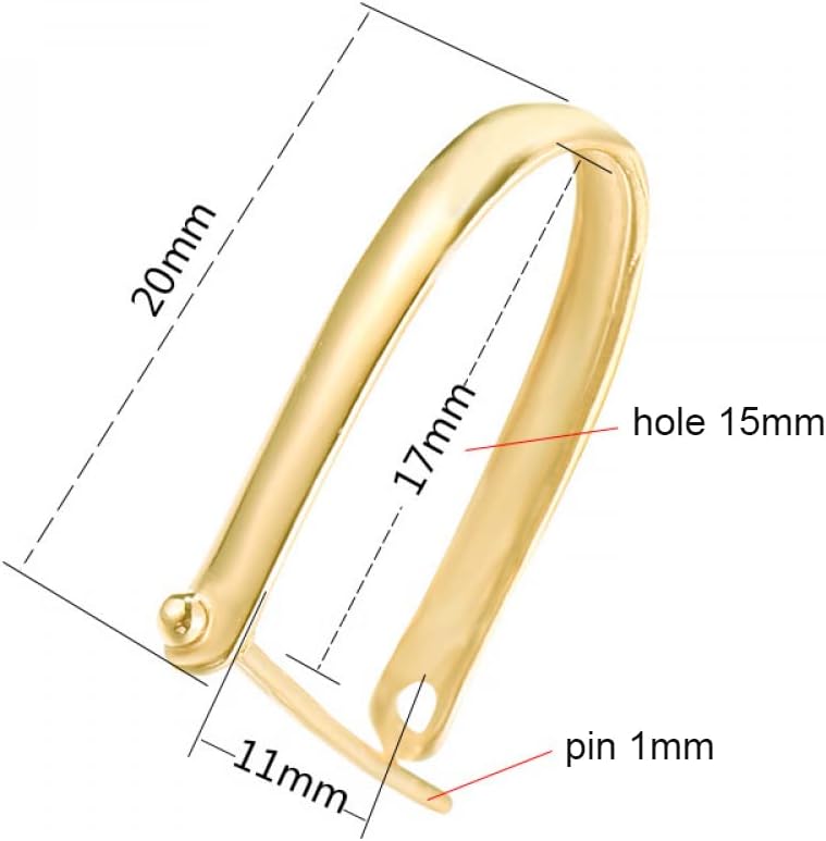 2pcs 925 Sterling Silver 20mm Pendant Bails with Ball Pin U Shape Pinch Bail Connector Bail Jewelry Findings Charm Clasp Clips