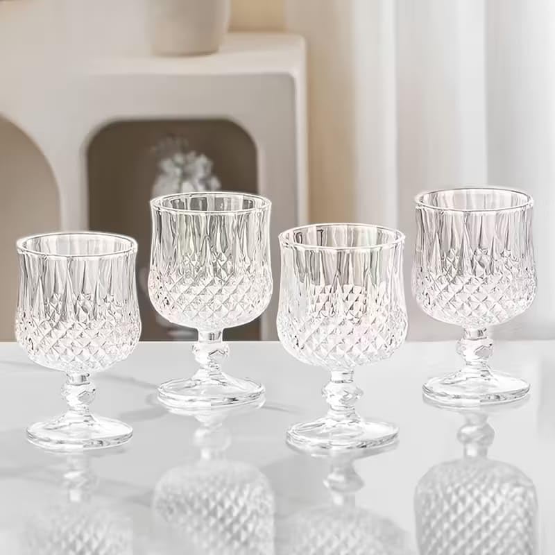 Image of PrimeWorld Premium Luxury Heavy Base Drinking Glasses Set of 6 - 180ml | Clear Tumblers for Water, Juice, Cocktails, Wine, Beer & Whiskey