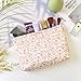 giteo bedding Aesthetic Makeup Bag Cotton, Quilted Floral Make up Bags, Travel Toiletry Bag Women, Daily Use Cosmetic Bags for Girls, Pink Makeup Bag for Purse, Cosmetics Organizer Pouch (Pink)