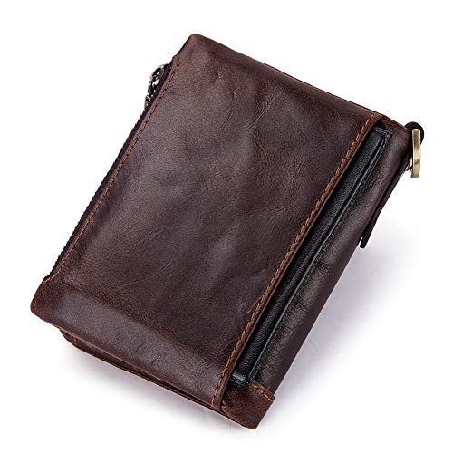 Image of boshiho Genuine Leather Bifold Chain Wallet for Men RFID Blocking