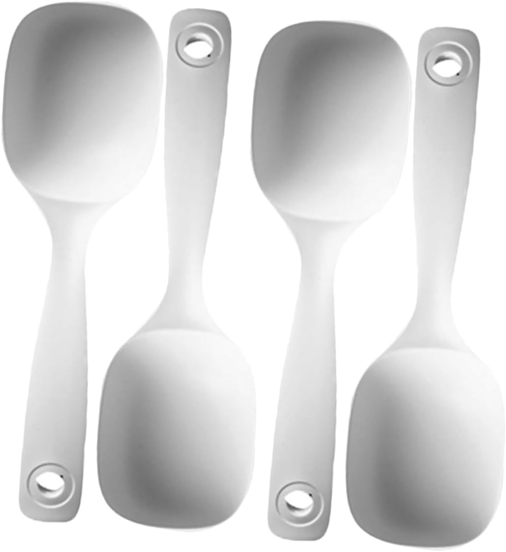 4pcs Large Soup Ladles for Serving, Long Handle Kitchen Ladle Set for Porridge and Wonton Soup, Sturdy Reusable Spoons for Restaurant and Home Use
