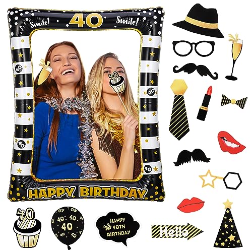 Zfseyuh Aufblasbarer Fotorahmen - Geburtstag Fotobox Mit 16 Foto Requisiten