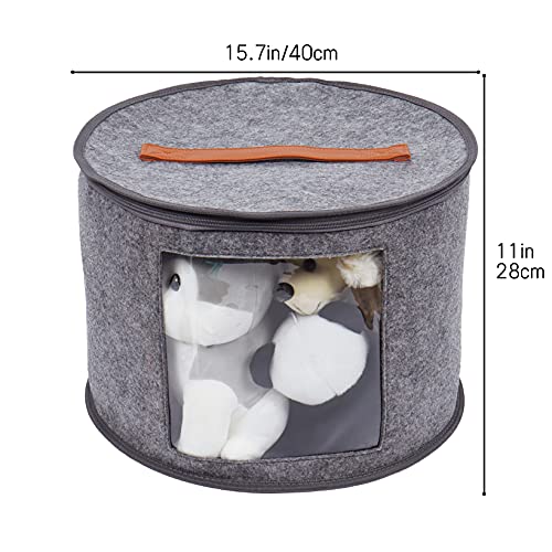 Large Hat Box Travel,Foldable Hat Boxes With Lids, Decorative Closet Organizer For Women And Men,Suitable For Various Types Of Hats,15.7 X11 Inch,Gray #TOP1