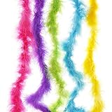 Skinny Marabou Feather Boa Bright Rainbow Variety Pack 2 Yard Lengths - 5pcs