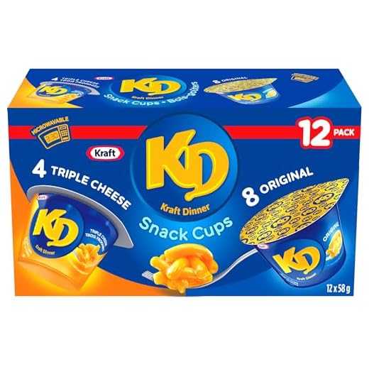 Lot de 12 tasses à goûter en papier kraft original et trois fromages à macaroni et fromage 58 g