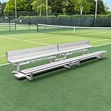 FORZA Heavy-Duty Mobile Bleachers [Optional Backrests] | Aluminum Seating for Sports Events | 2-Tier & 3-Tier Bleachers for Indoor & Outdoor Use (with Backrest, 2-Tier, Double Bleacher)