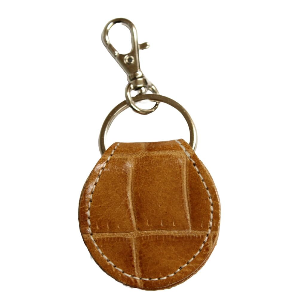 Amazon | [HERBE] 日本製 キーホルダー 牛革 コインケース 500円硬貨 電子マネー edy quicpay 型押しキャメル |  小銭入れ