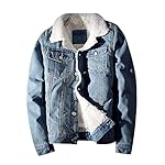 Men`s Winter Fleece Lined Rugged Jean Denim Trucker Jacket www.denim.fit