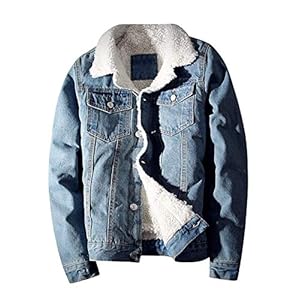 Men`s Winter Fleece Lined Rugged Jean Denim Trucker Jacket www.denim.fit