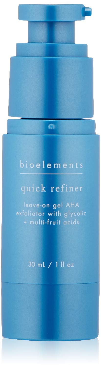 Bioelements Quick Refiner - 1 fl oz - Leave-On Gel Exfoliator with Powerful AHAs - Targets Pores & Fine Lines - Vegan, Gluten Free - Never Tested on Animals