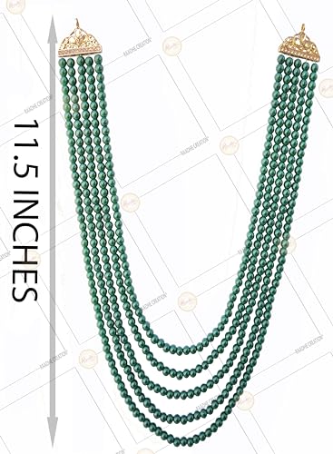 Image of Pearl Necklace Jewellery for Groom Dulha Moti Mala Haar for Men(5 Line)