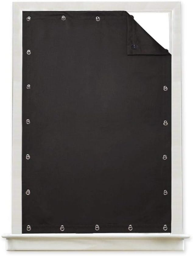 Portable Blackout Blind Curtain With Suction Cups And Pull Ring, Shading Reflecting Heat Insulation Suitable For Roof Windows Bedroom Office Windows, Black, 78×51inch