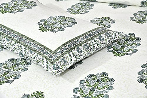Image of elanorhomes Pure Cotton Pillow Covers Set of 2 (27x18) - Forest Glow with Zip Closure, 180 TC