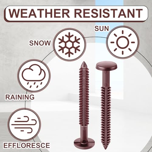 Image of Blulu 18 Pcs 3 Inch Vinyl Shutter Fastener Window Panel Peg Lok Pin Pegs Screws Shutter Spikes Anchor (Wineberry Red)