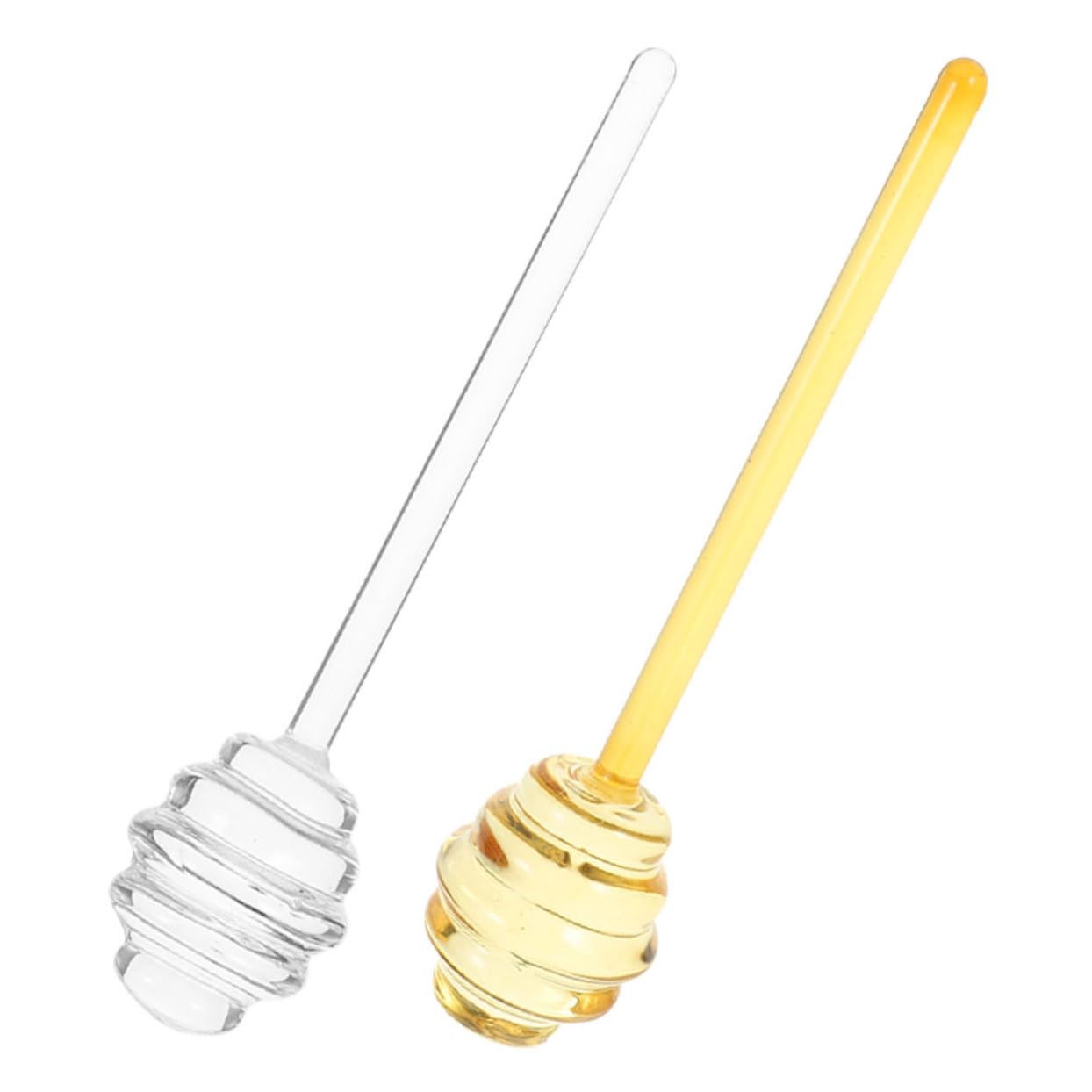 PRETYZOOM 2Pcs Glass Honey Dipper Reusable Honey Mixing Stick for Kitchen for Honey Jams and Syrups with Deep Grooves for Easy Dispensing