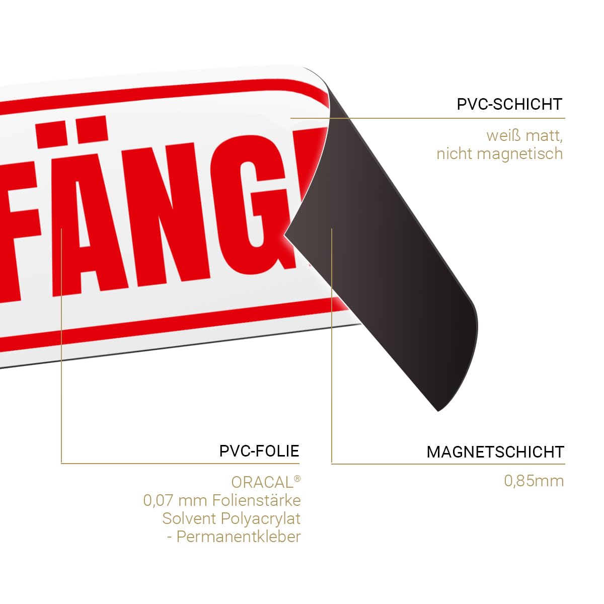 Magnetschild Lebende Tiere Auto Abstand Tiertransport Magnetfolie Wetterfest Magnetisch 45 x 12 cm Reflektierend