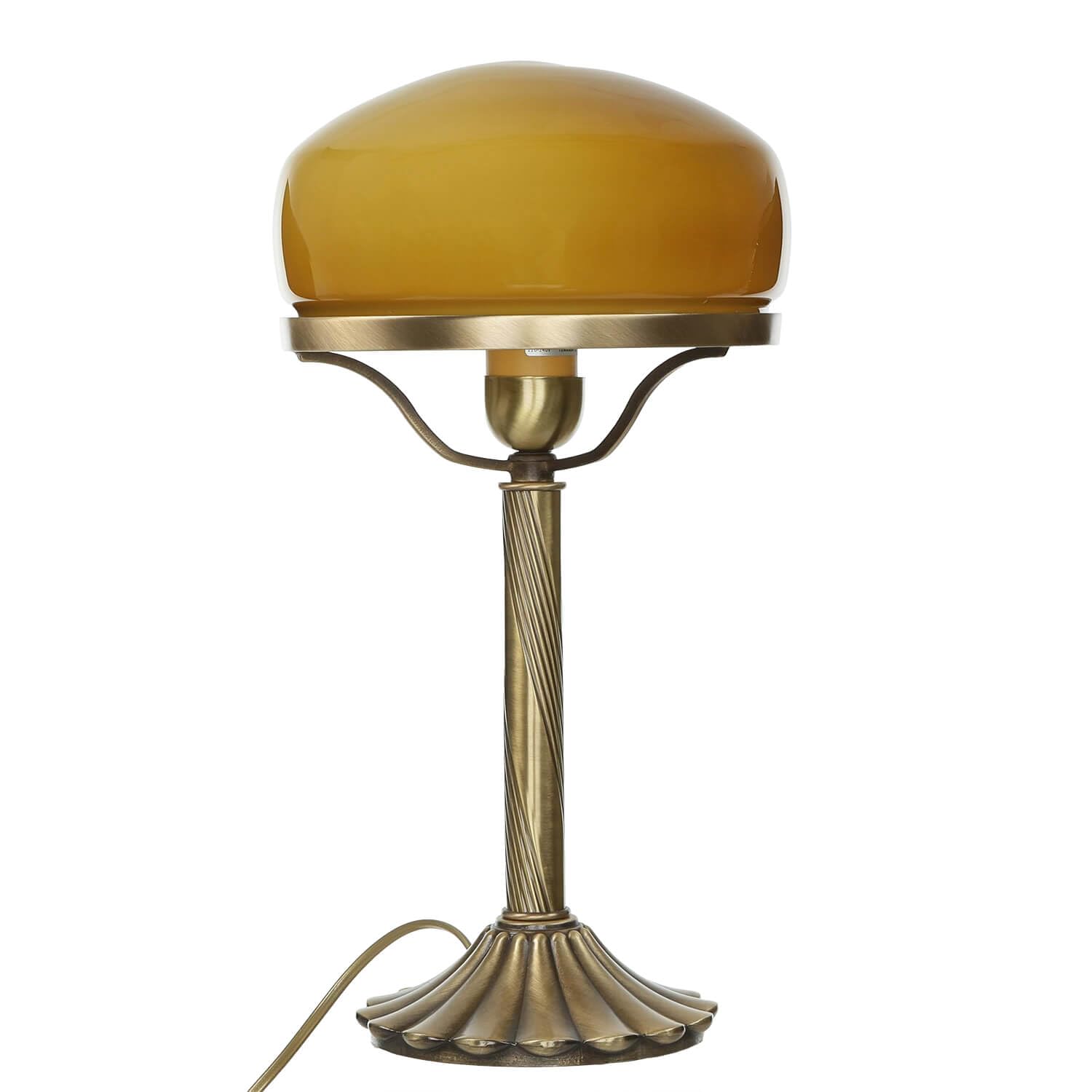 Lampada da tavolo premium ottone vetro in bronzo arancione chiaro camera da letto ufficio 40,5 cm di altezza E27 lampada da tavolo art nouveau da lettura a fungo