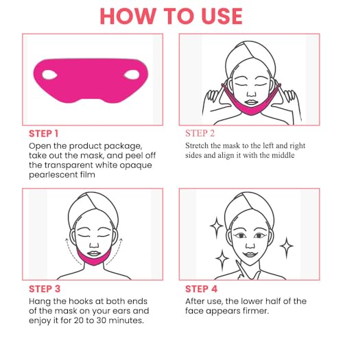 evpct 6 peças V Line Lifting Mask Strap, Face Lift Mask com Colágeno, Hidratante Antienvelhecimento,