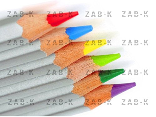 ZAB-K Art Colored Pencils Premium Set of 48 Drawing Pencils for Sketching Multi Color by ZK Inc