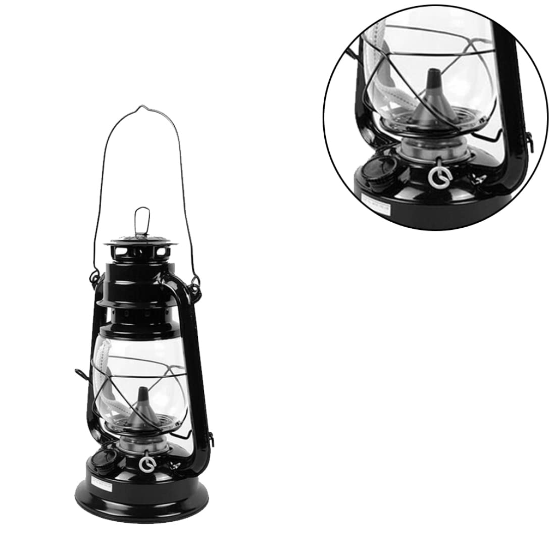 Lampade Ad Olio Lampada a Cherosene Retrò Lampada Vintage Olio per Interni Portatile Da Campeggio Lanterna a Petrolio Luci Esterne Nero