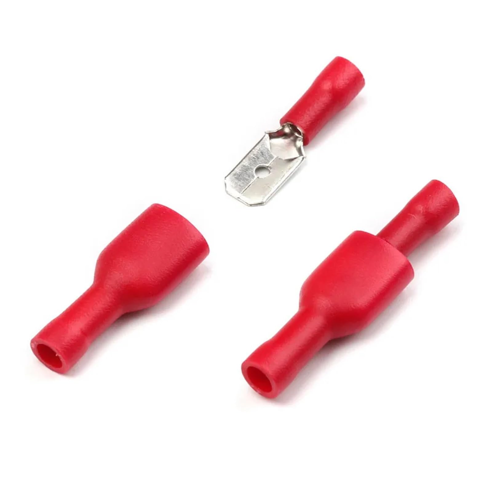 Terminales de pala de engarzado macho y hembra con aislamiento impermeable, kit de 100 unidades