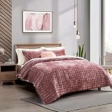 RECYCO Luxury Velvet Quilt Set Twin/Twin XL Size, Lightweight Velvet Comforter Set, Oversized Bedspr