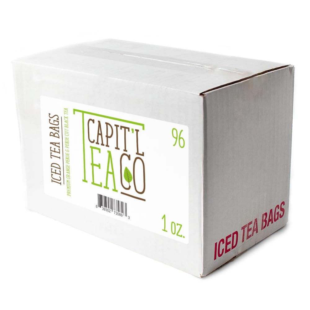 Premium Orange Pekoe & Pekoe Cut Black Tea, Gallon Size Tea Bags, Capit'l T (96 Count)