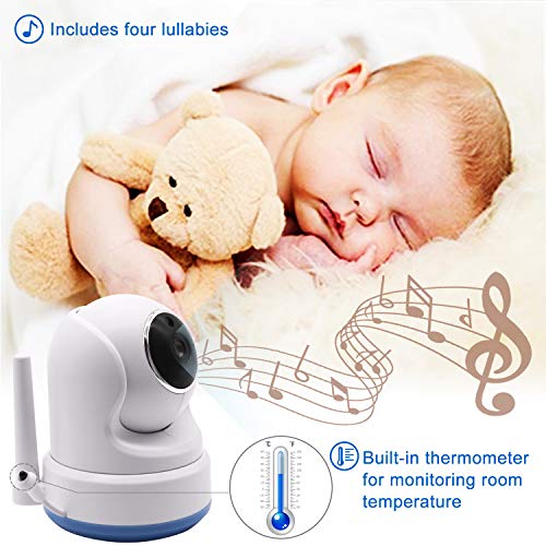CasaCam BM200 Video Baby Monitor with 5" Touchscreen and HD Pan & Tilt Camera, Two Way Audio, Lullabies, Nightlight, Automatic Night Vision and Temperature Monitoring Capability