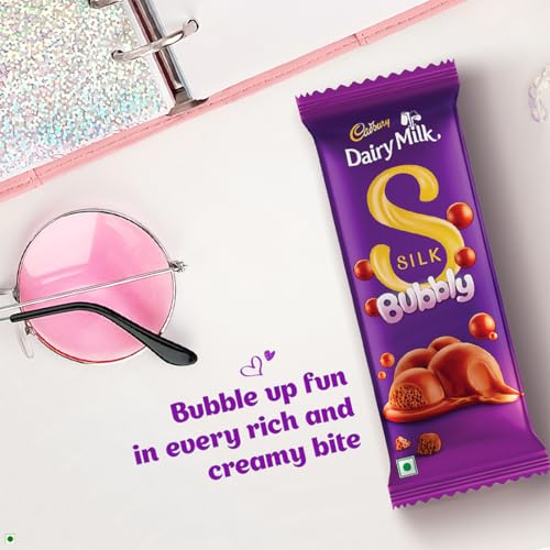 Image of Cadbury Dairy Milk Silk Bubbly 112 g (Pack of 3) & Silk Bubbly 46 g (Pack of 5) Chocolate Bars, 566 g