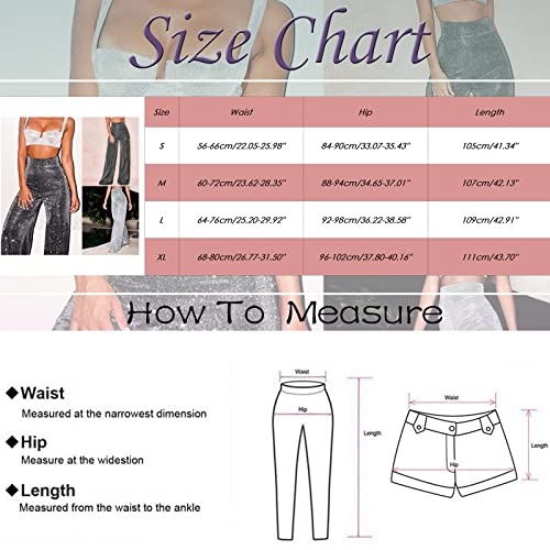 Yoga Pants For Women Bell Bottom Sequin High Rise Wide Leg Flare Pants - image 4