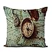 635 Fodera per Cuscino Decorativo Letto Federa Cuscino Stampato Home Decor Federe Copricuscini Ciondolo Mini Collana con Bussola con Stemma in Bronzo Antico E Binocolo Federe Cuscini 45X45Cm