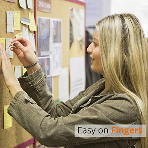 150 Clear Push Pins - Plastic Head Thumb Tacks With Steel Point Used As Wall Tacks For Hanging, Maps, Cork Board, Bulletin Boards, Office Or Dorm Essentials (Rose Gold) #TOP3