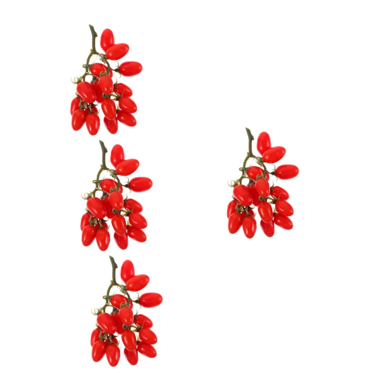 Gatuida 4 Pièces Accessoires de tomates Cerises Tomate Artificielle Accessoire Photo de Fruits décoration Cuisine Patisserie tomates Cerises simulées pour la décoration Fruits réeux